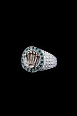 Anillo King Verde en Plata 925 Para Caballero