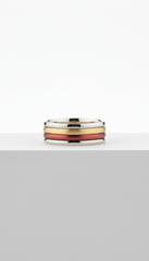 set de anillos apilados plata y oro