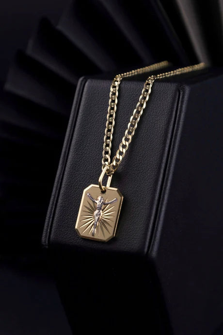 Cadena Eslabón Plano en Oro laminado 18k Para Caballero