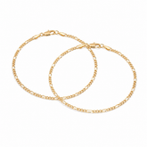 Pulseras Fígaro en Oro laminado 18k Para Pareja