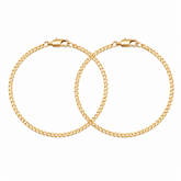 Pulseras Eslabón Plano en Oro laminado 18k Para Pareja