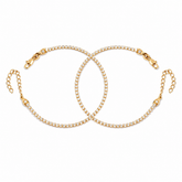 Pulseras Tenis en Oro laminado 18k Para Pareja