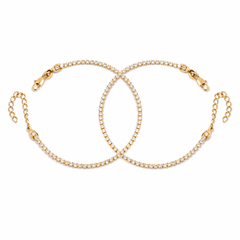 Pulseras Tenis en Oro laminado 18k Para Pareja