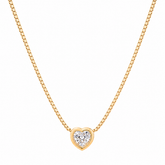 Cadena Corazón Cristal en Oro laminado 18k Para Dama