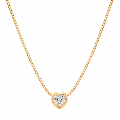Cadena Corazón Cristal en Oro laminado 18k Para Dama