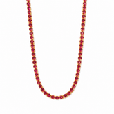 Cadena Tenis Pigeon Blood en Oro laminado 18k Para Dama
