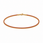 Pulsera Tenis Pigeon Blood en Oro laminado 18k