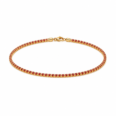 Pulsera Tenis Pigeon Blood en Oro laminado 18k