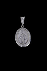 Dije Virgen Milagrosa Grande en Plata 925