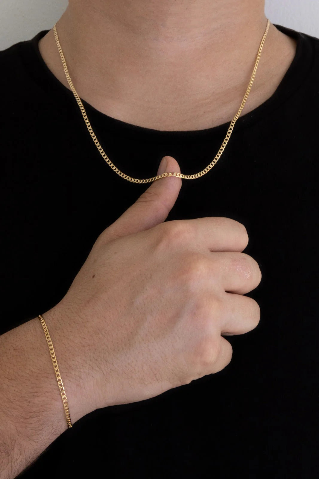 Pulsera Eslabón plano en Oro laminado 18k