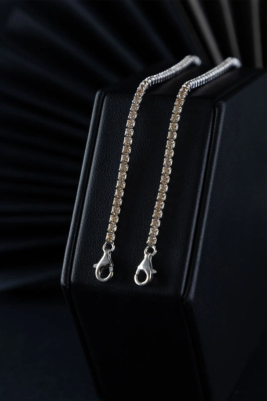 Pulseras Tenis Champagne en Plata 925 Para Pareja