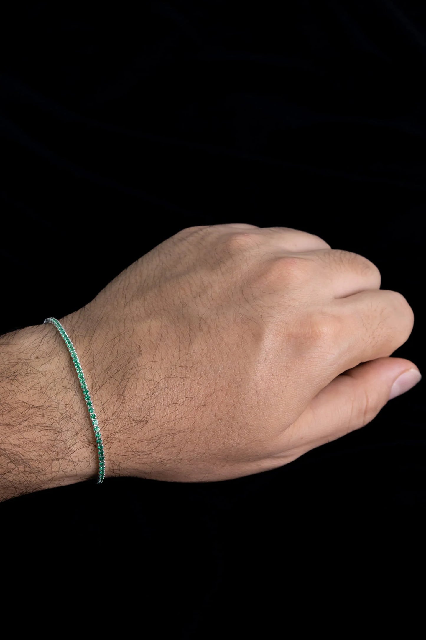 Pulsera Tenis Verde en Plata 925