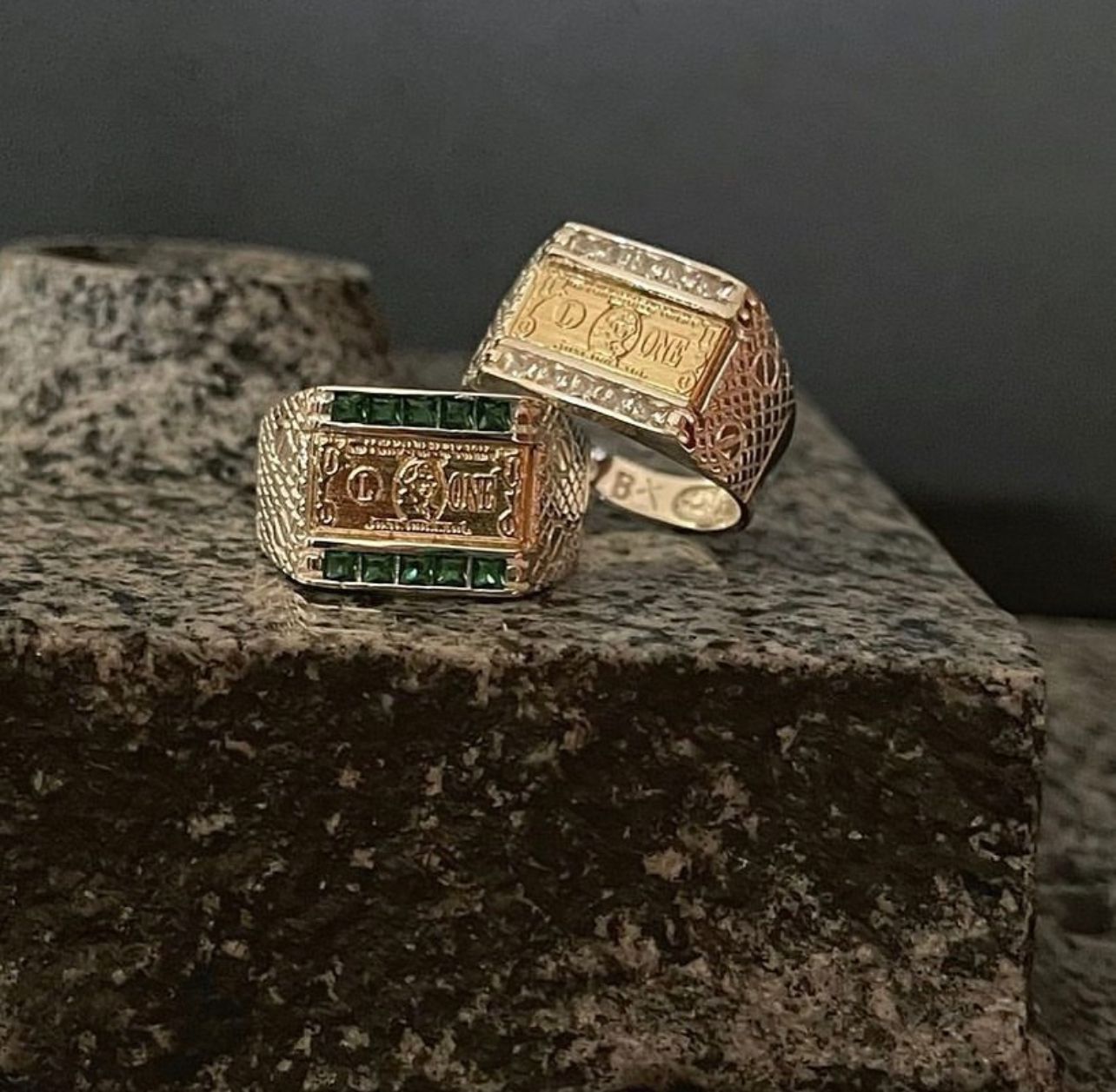 Anillo Dólar Blanco en Plata 925 Para Caballero