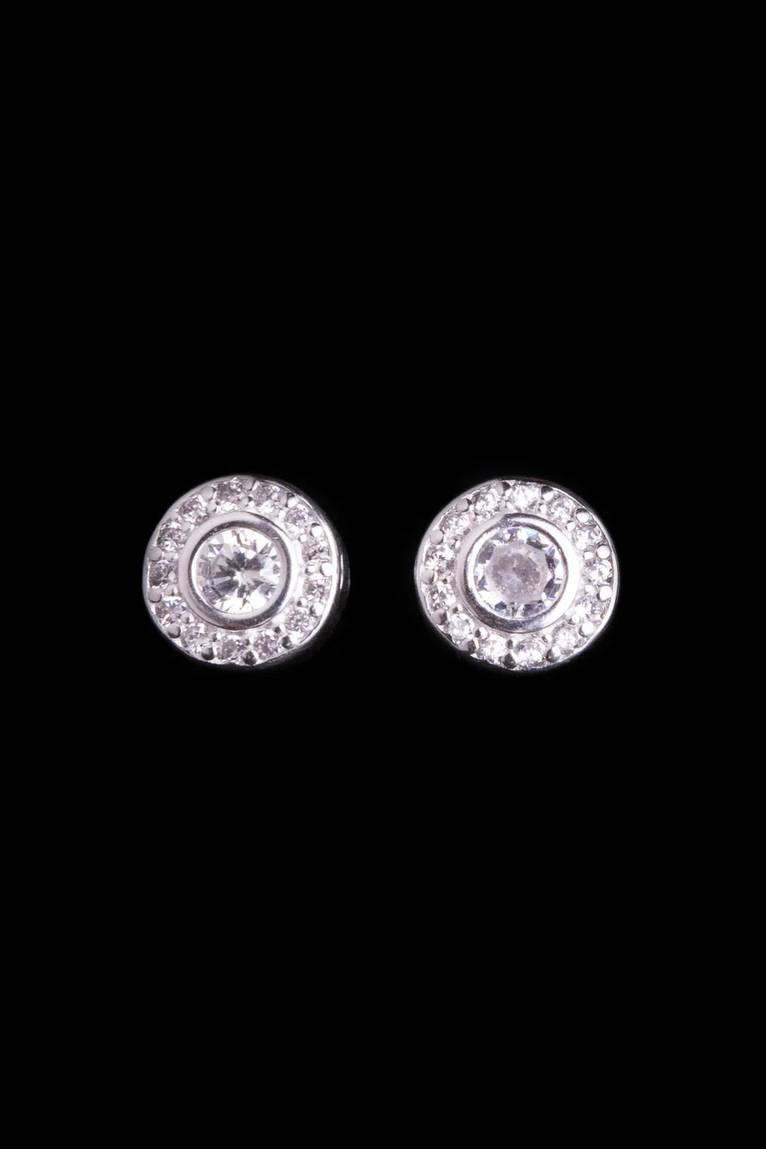 Aretes Halo en Plata 925 para Dama