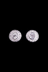 Aretes Halo en Plata 925 para Dama