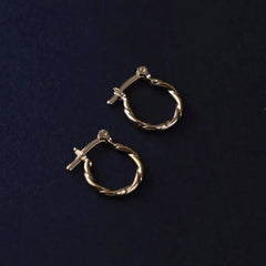 Aretes Torneadas en Oro laminado 18k Para Dama