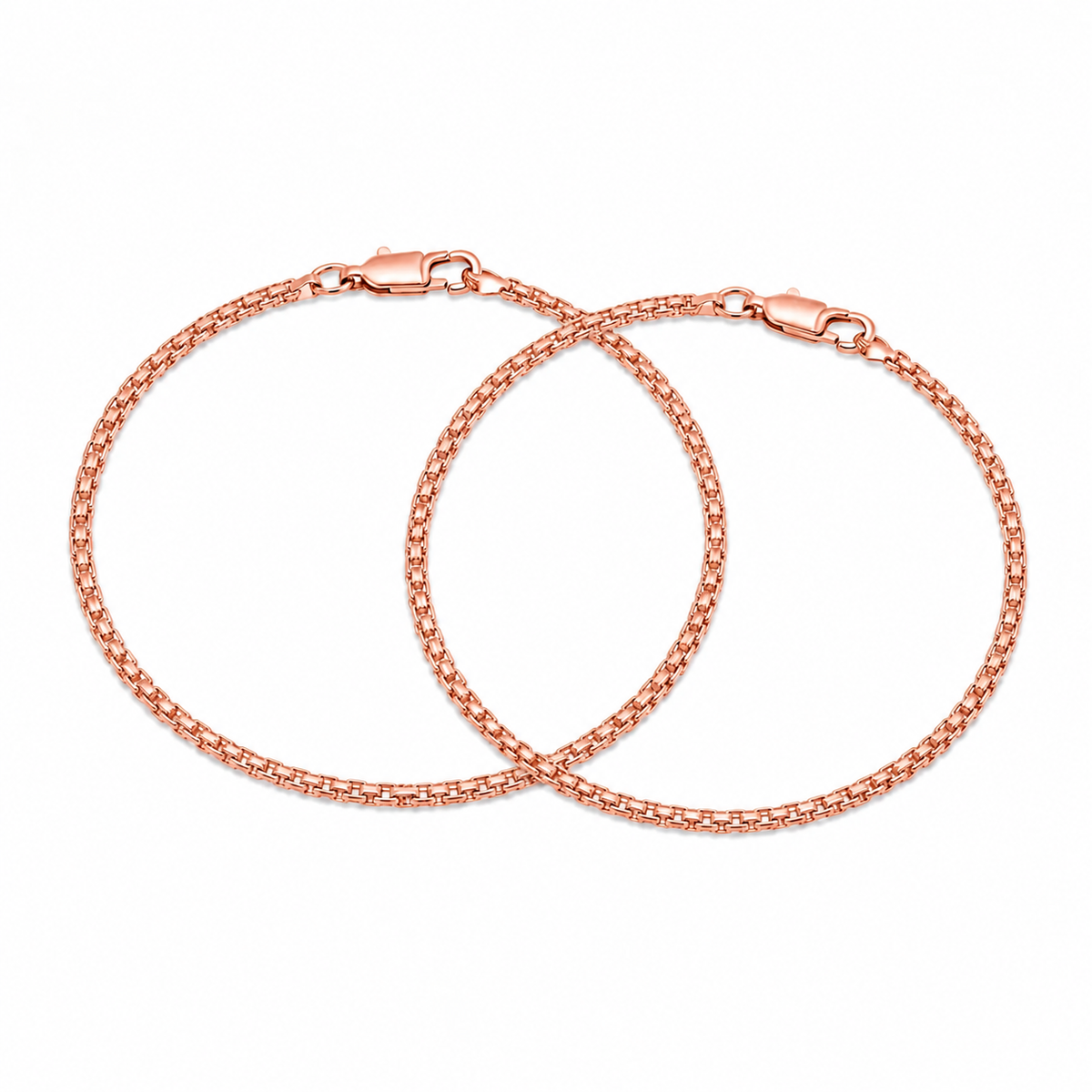 Pulseras Bismarck en Oro Rosado Laminado Para Pareja