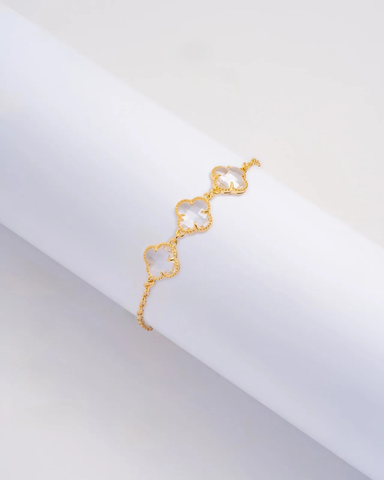 Pulsera Vc Cristal en Oro laminado 18k
