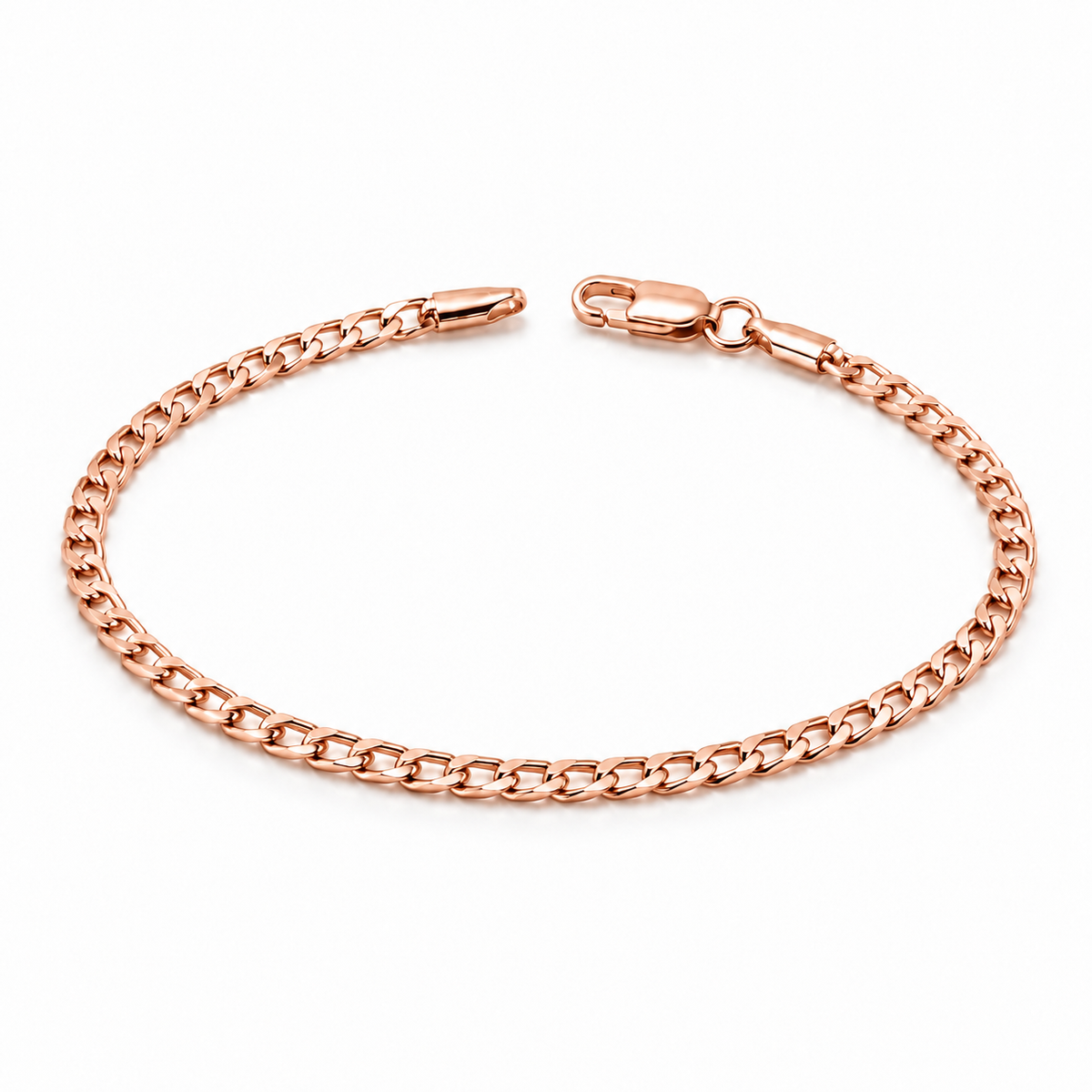 Pulsera Eslabón Plano en Oro Rosado Laminado