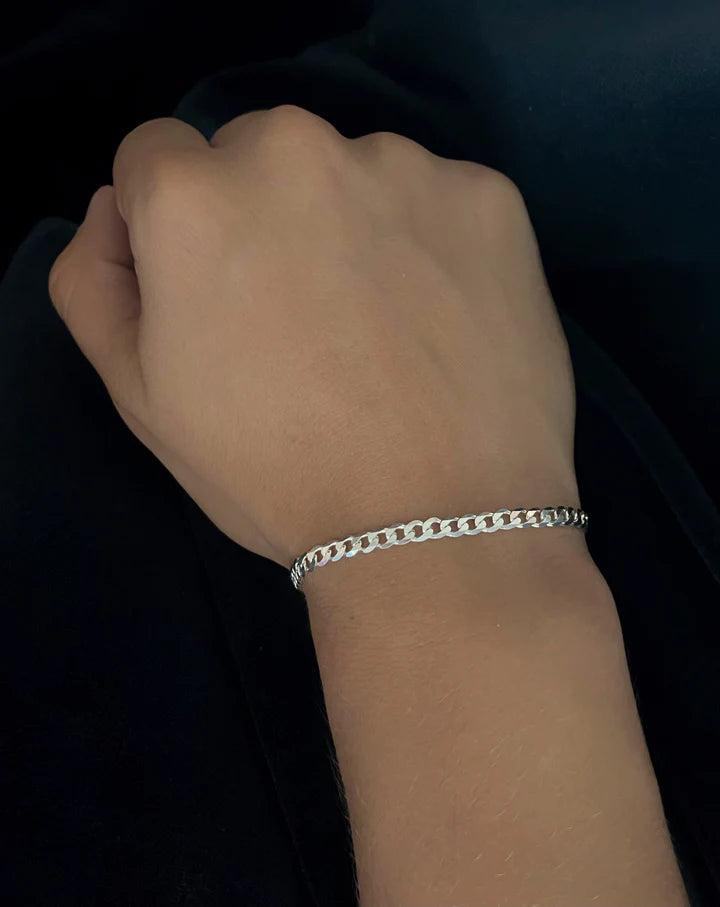 Pulsera Eslabón Plano en Plata Laminada 925