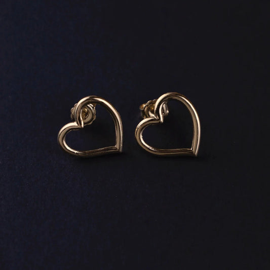 Aretes Corazón en Oro laminado 18k Para Dama