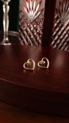 Aretes Corazón en Oro laminado 18k Para Dama