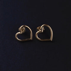 Aretes Corazón en Oro laminado 18k Para Dama