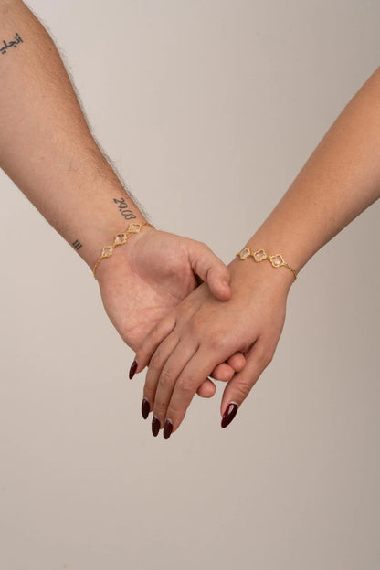 Pulsera Vc Cristal en Oro laminado 18k