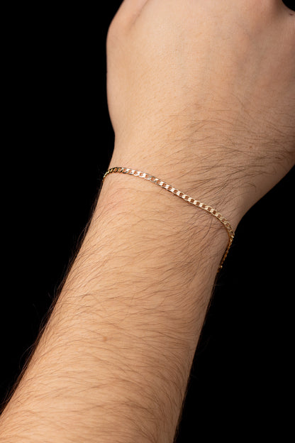 Pulsera Eslabón plano en Oro laminado 18k