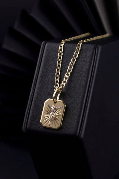 Cadena Eslabón Plano en Oro laminado 18k Para Caballero