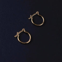 Candongas Lisas en Oro laminado 18k Para Caballero