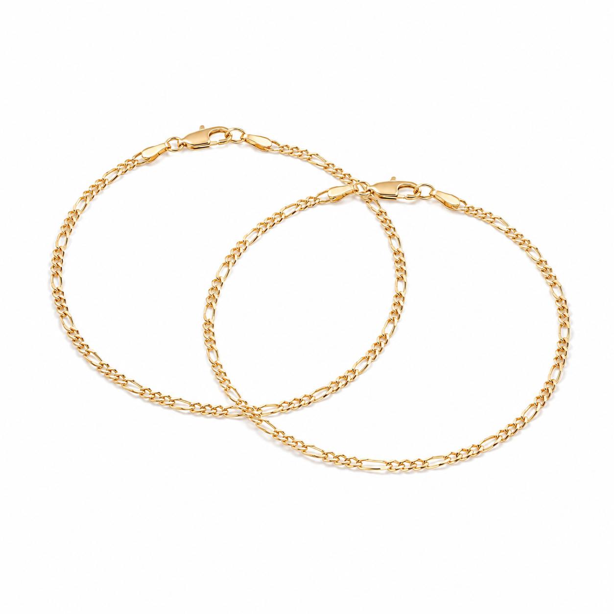 Pulseras Fígaro en Oro laminado 18k Para Pareja