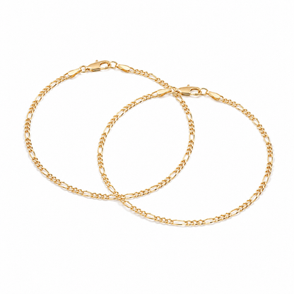 Pulseras Fígaro en Oro laminado 18k Para Pareja