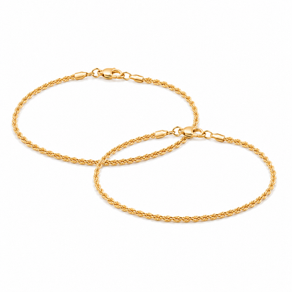 Pulseras Lazo en Oro laminado 18k Para Pareja