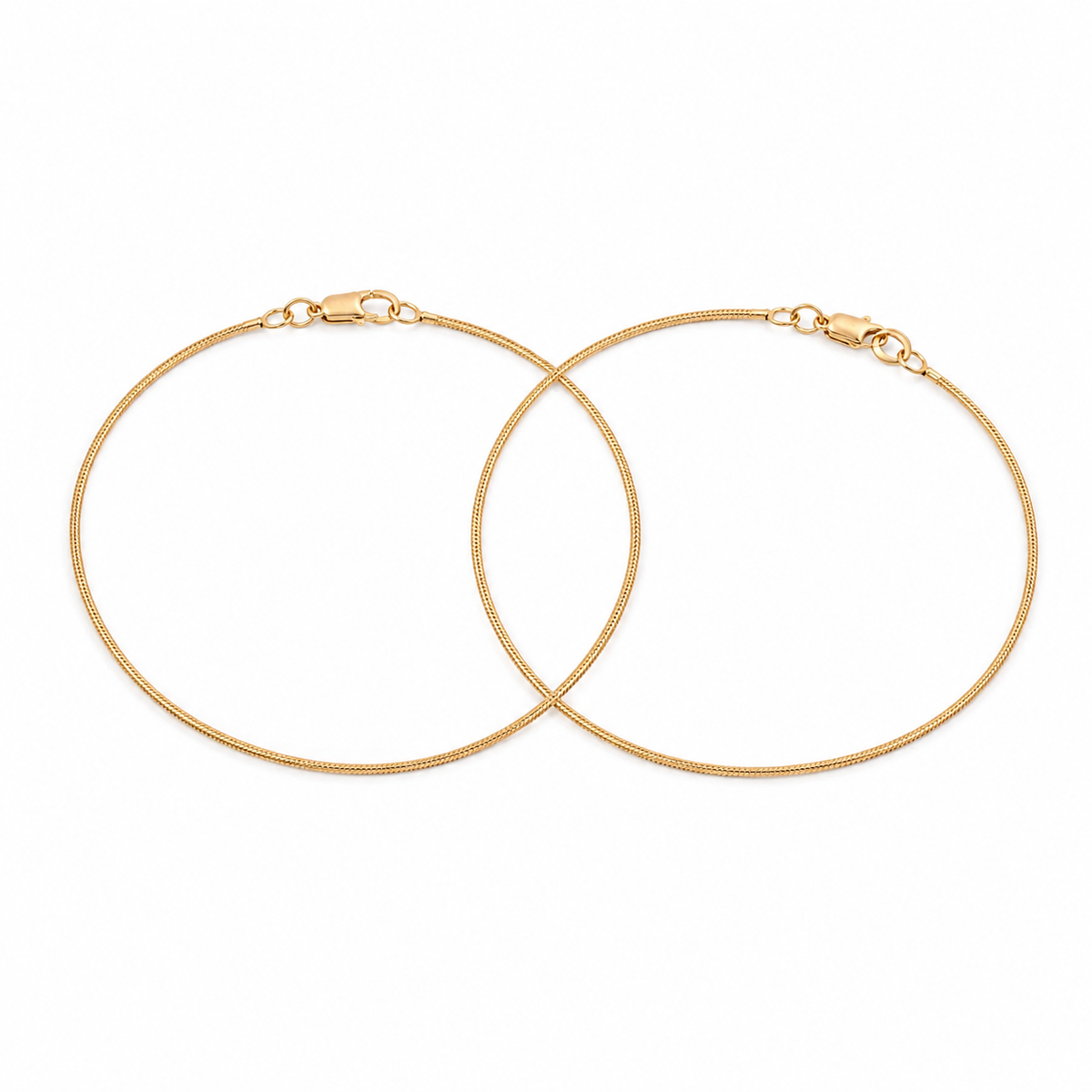 Pulseras Cola de Ratón en Oro laminado 18k Para Pareja