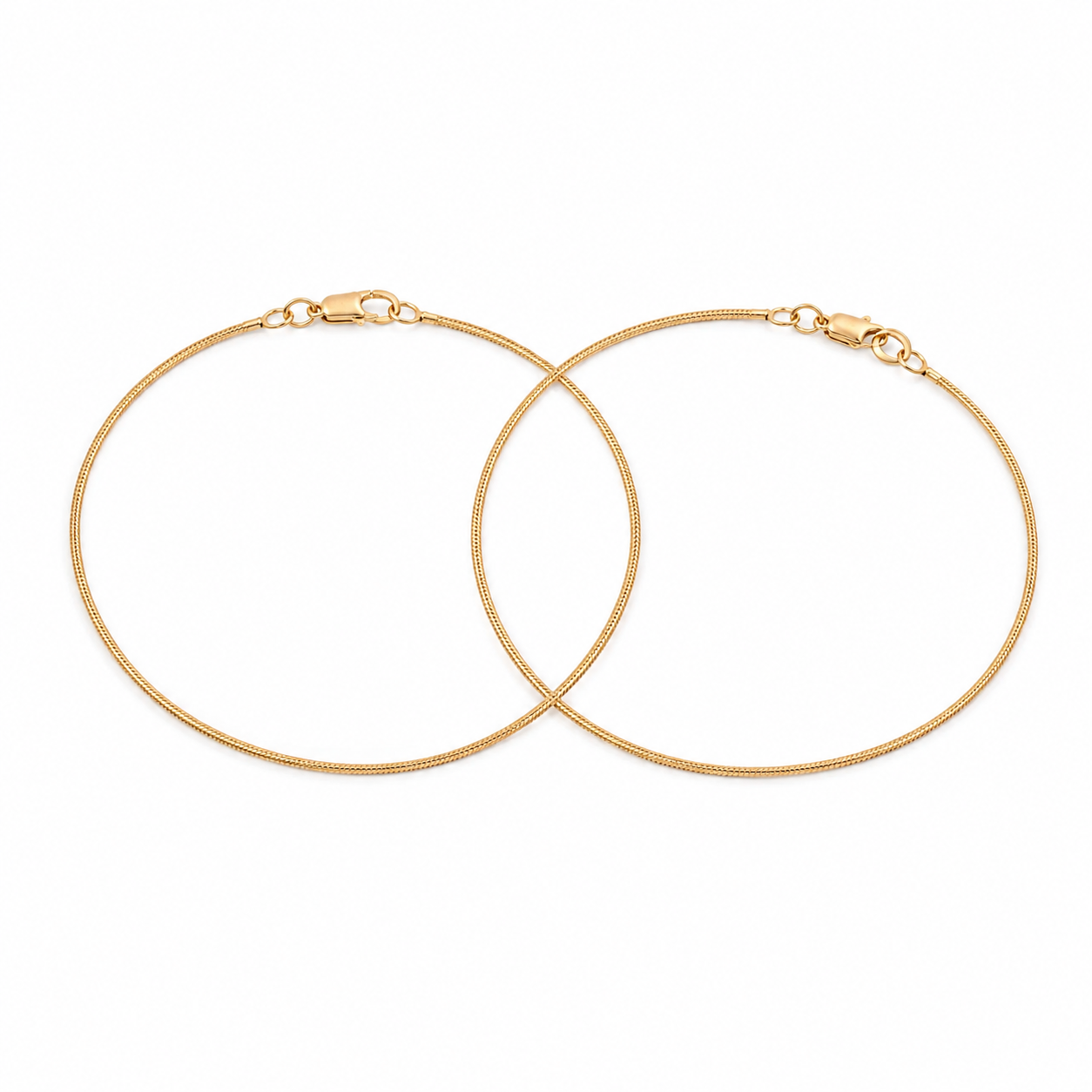 Pulseras Cola de Ratón en Oro laminado 18k Para Pareja