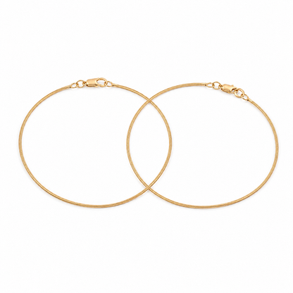 Pulseras Cola de Ratón en Oro laminado 18k Para Pareja