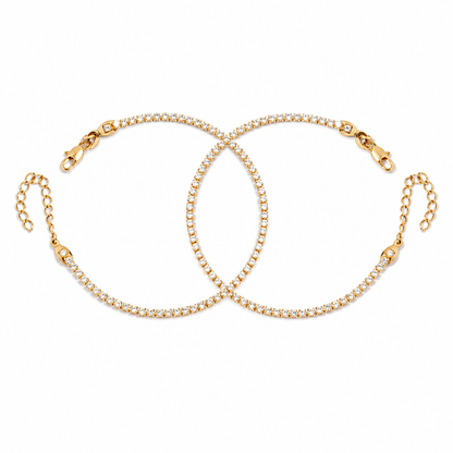 Pulseras Tenis en Oro laminado 18k Para Pareja