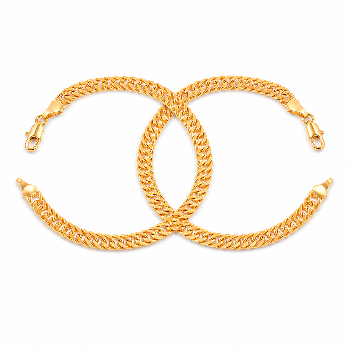 Pulseras Eslabón Continuo en Oro laminado 18k Para Pareja