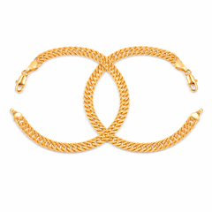 Pulseras Eslabón Continuo en Oro laminado 18k Para Pareja