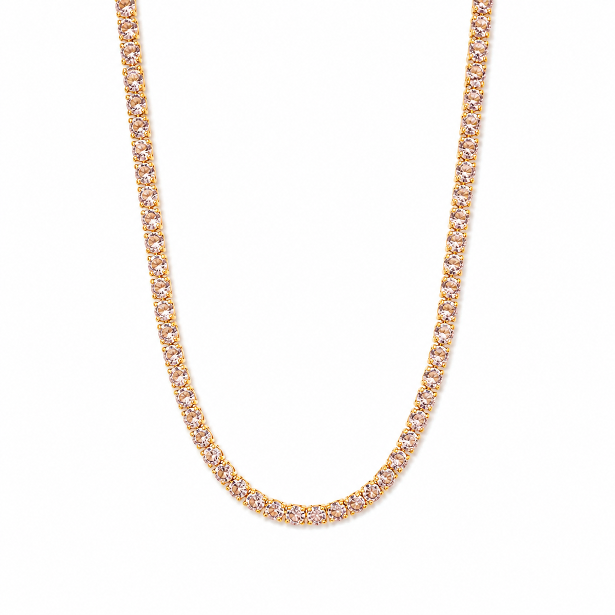 Cadena Tenis Rose en Oro laminado 18k Para Dama