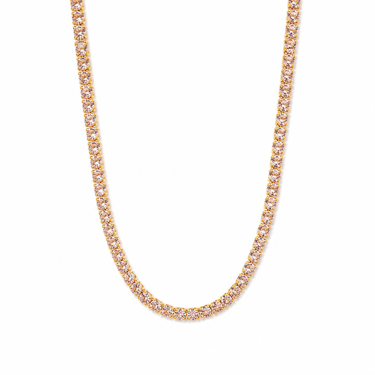 Cadena Tenis Rose en Oro laminado 18k Para Dama