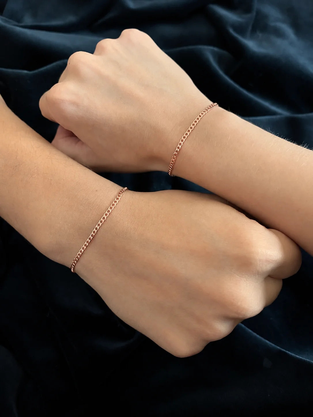 Pulsera Eslabón Plano en Oro Rosado Laminado