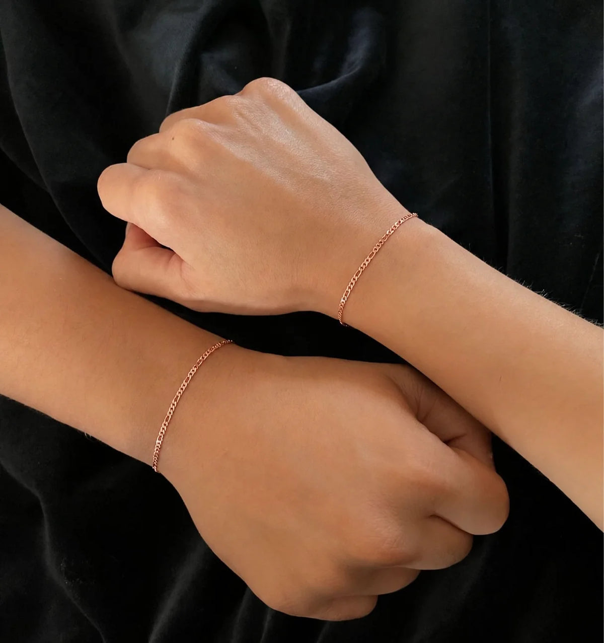 Pulseras Fígaro en Oro Rosado Laminado Para Pareja