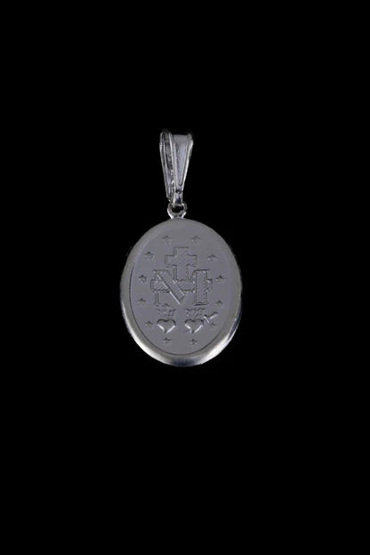 Dije Virgen Milagrosa Grande en Plata 925