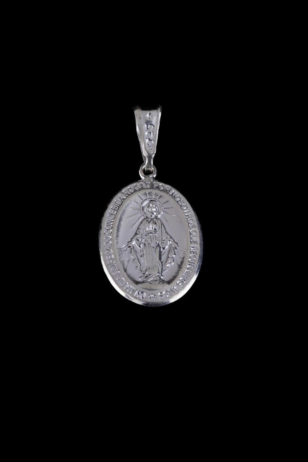 Dije Virgen Milagrosa Grande en Plata 925