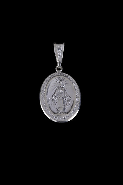 Dije Virgen Milagrosa Grande en Plata 925