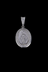 Dije Virgen Milagrosa Grande en Plata 925
