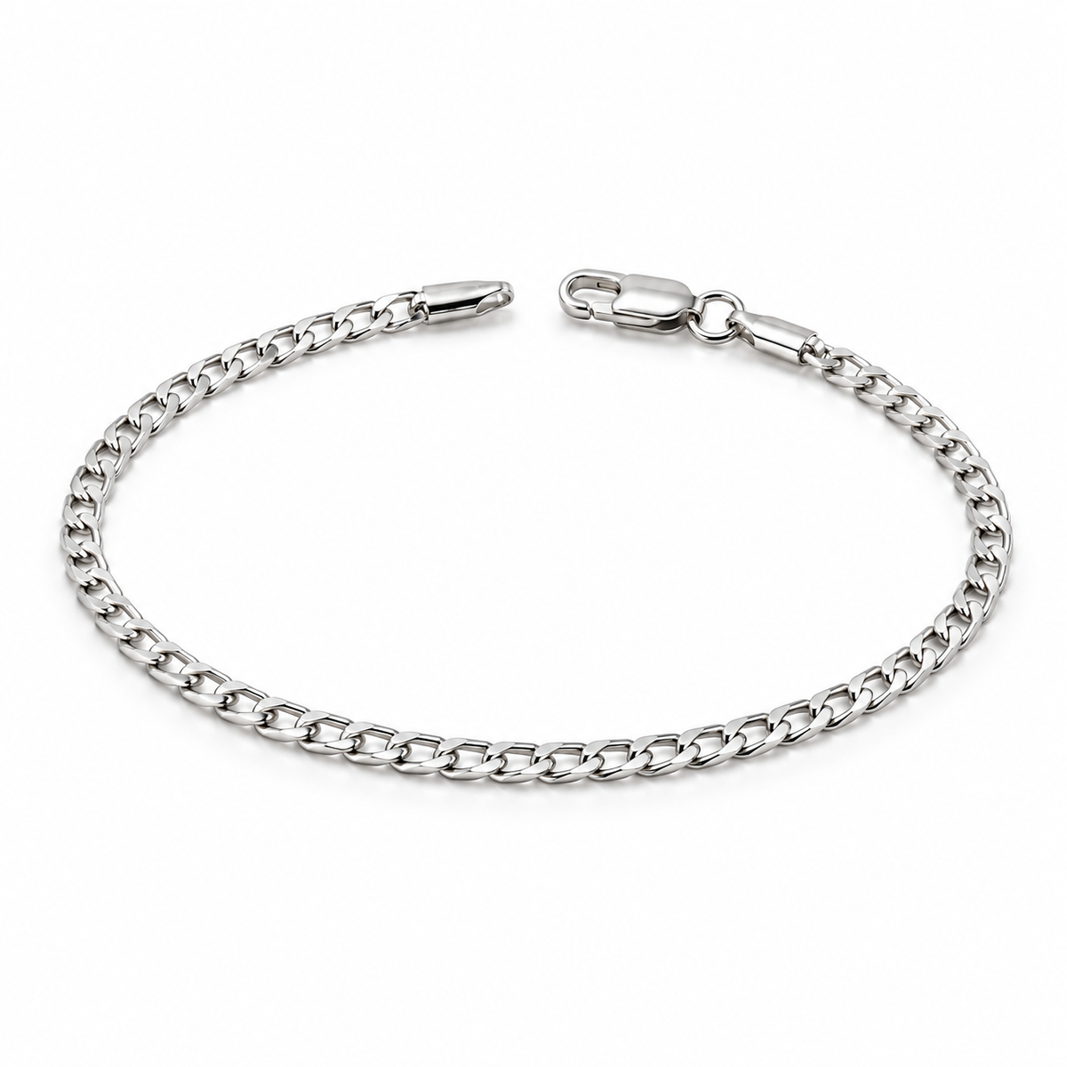 Pulsera Eslabón Plano en Plata Laminada 925