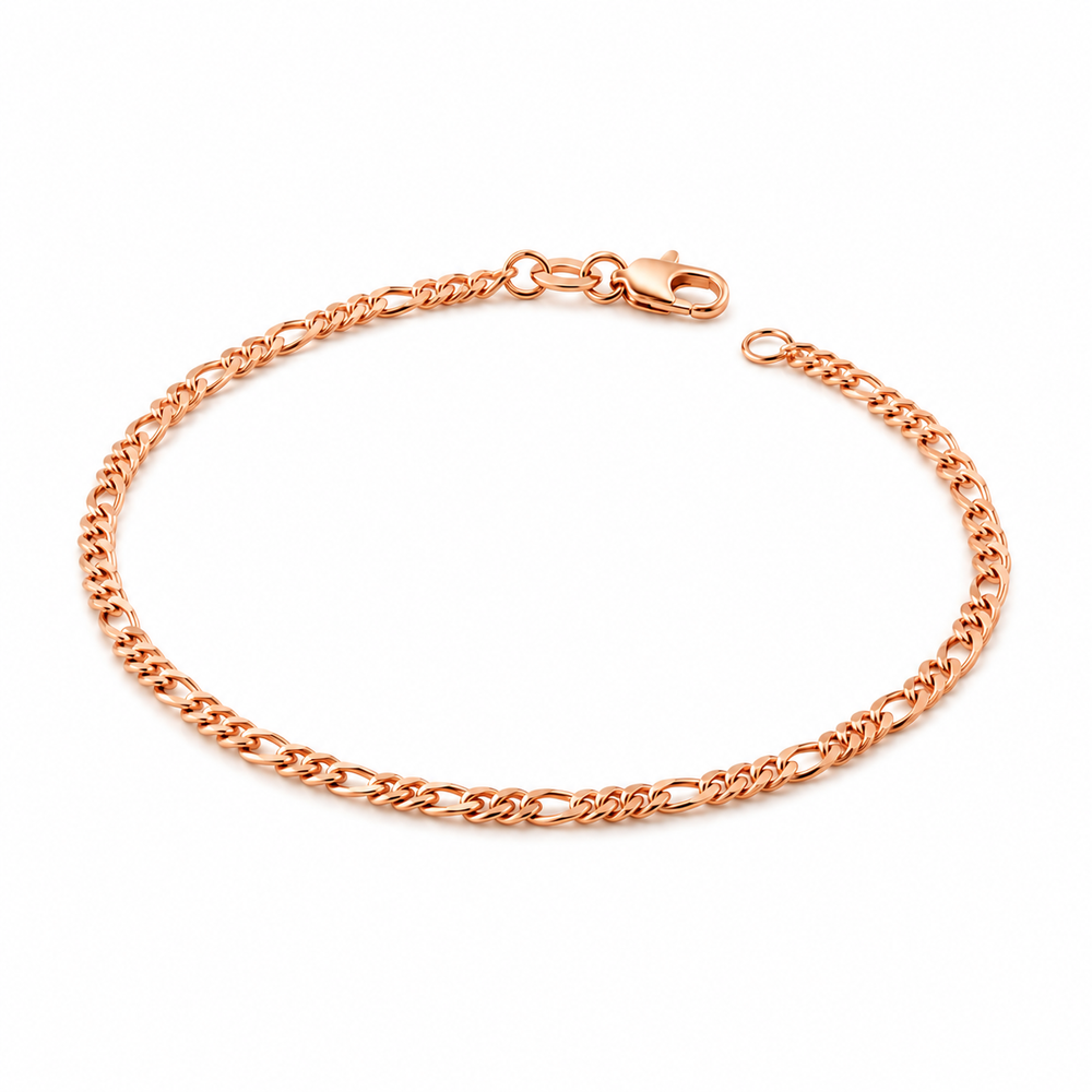 Pulsera Fígaro en Oro Rosado Laminado